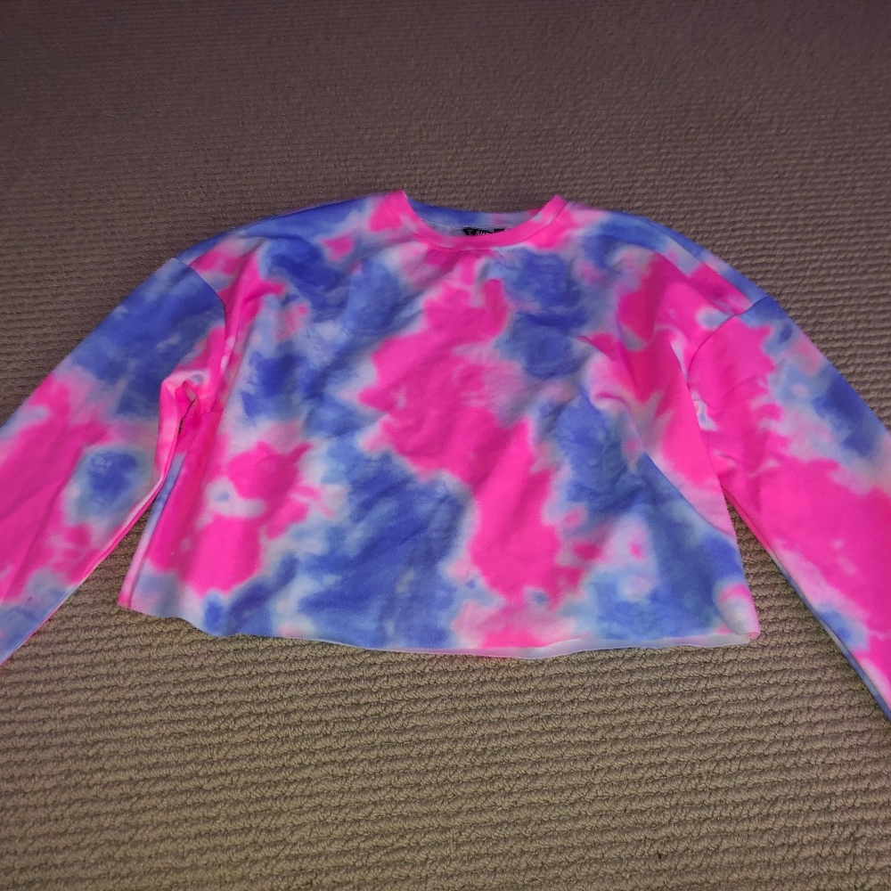 NEON Tie Dye Crop Sweatshirt